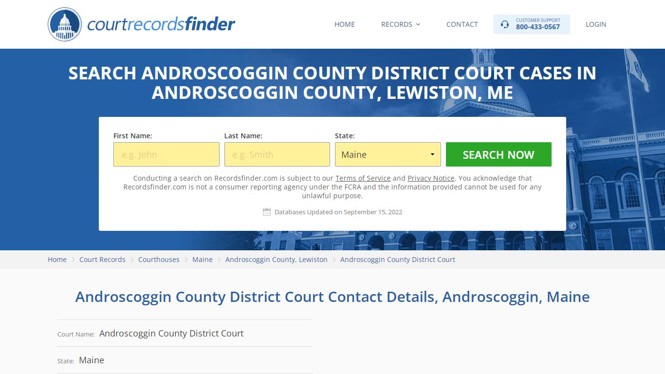 Androscoggin County District Court Case Search - RecordsFinder